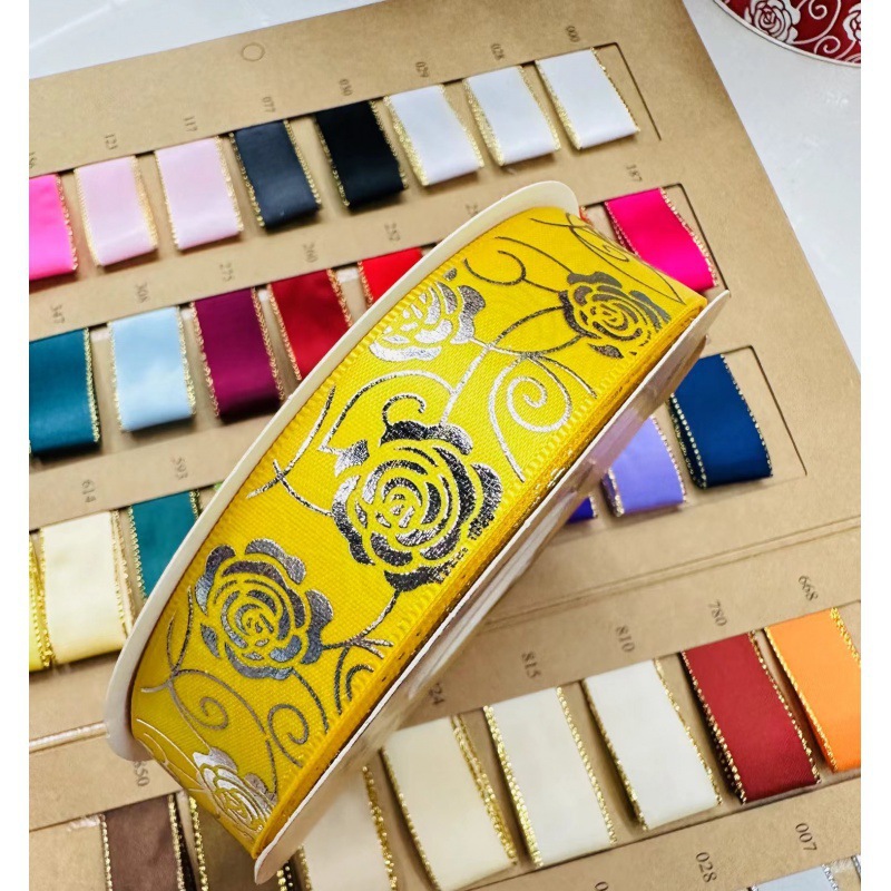 2,5 cm de ancho rosa plateada Lolita hecha a mano DIY cinta caja de regalo de paquete de joyería cinta de soporte