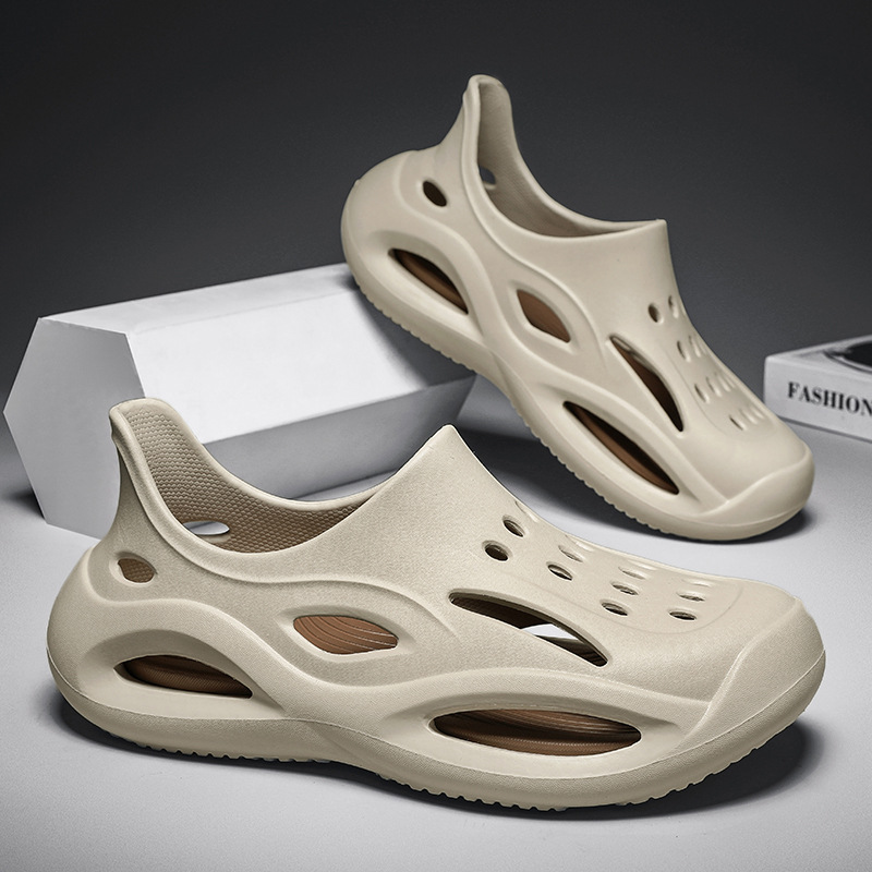 Zapatos con agujeros para hombres en verano, zapatos de playa deportivos antideslizantes al aire libre para hombres