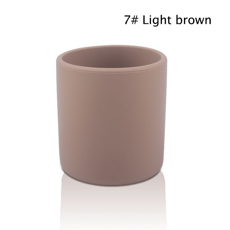 Transfronterizo nueva taza de bebida directa de silicona resistente a gotas sin mango Morandi taza de silicona de color Morandi taza de alimentación para bebés
