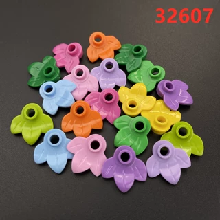兼容乐高小颗粒积木零散配件32607 圣诞花环 1x1三片叶子 MOC称斤