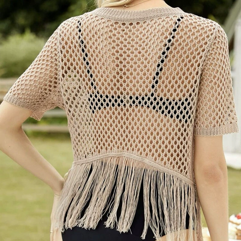 Summer beach knitted sweater, UV protection, sun protection