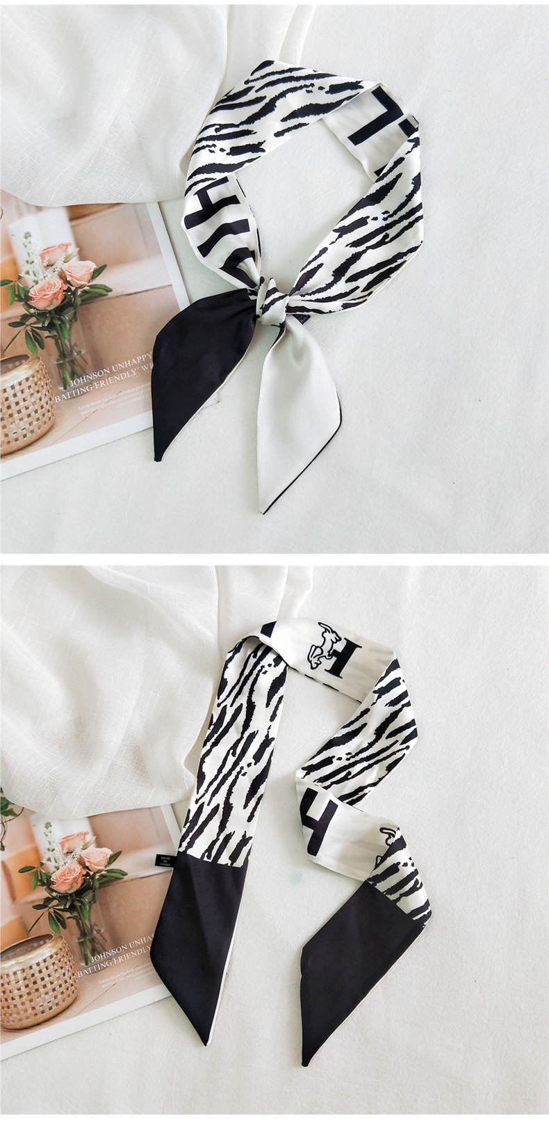Mode Einfachen Seidenband Schal display picture 26