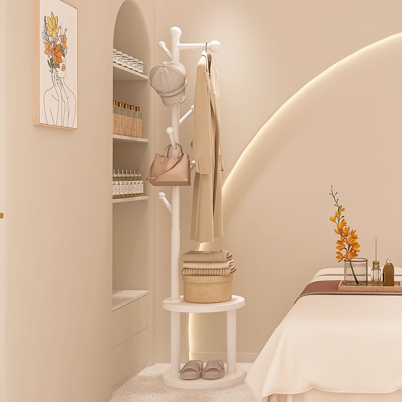 Solid Wood Hanger Floor Bedroom Coat Rack Room Solid Wood Hanger Living Room Vertical Simple Household Clothes Rack Rod