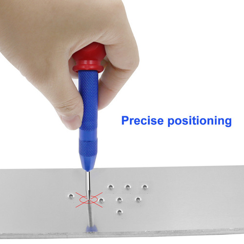 Striker window breaker style punch with handle automatic center punch marking starting hole positioning marker