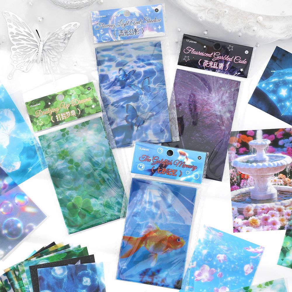 Infeel.Me Paquete de material de papel de sulfato Mirage blanco Tema natural Caja del teléfono móvil Decoración Cuenta de mano Material de bricolaje