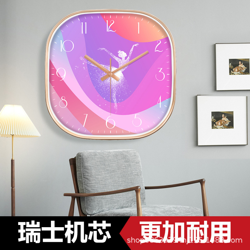 Dance studio training class wall clock princess room girl bedroom decoration clock creative ballet classroom living room clock