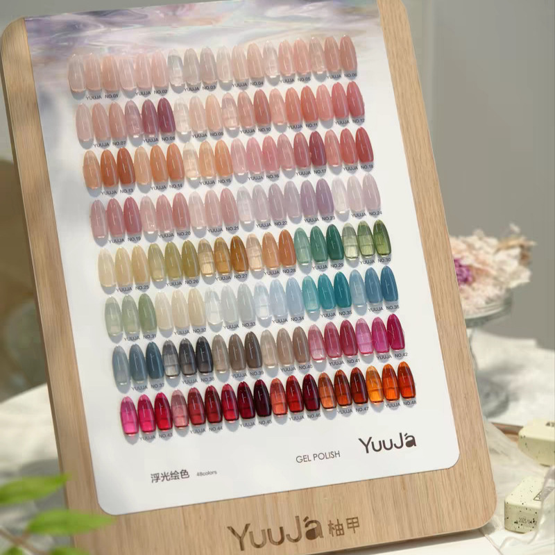 Yuuja 48-Color Luminous Nail Polish Gel in Nude Shades, New Translucent Nail Gel for Beauty Salons