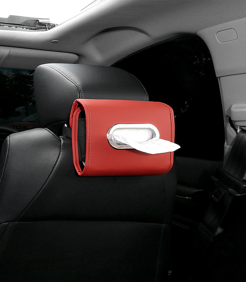 Cross-Border Car Tissue Box, Hanging Tissue Dispenser, Car Seat Back Tissue Box, Car Armrest Box Tissue Storage Bag