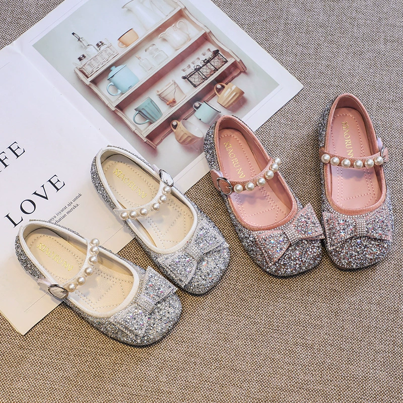 Обувь для девочек Принцесса Айша обувь 2023 весна новая детская кожаная обувь хрустальная обувь для девочек одиночная обувь весна и осень обувь