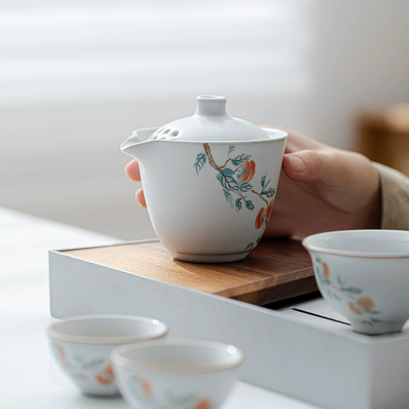 ceramic handheld tea set for traveling, travel teapot