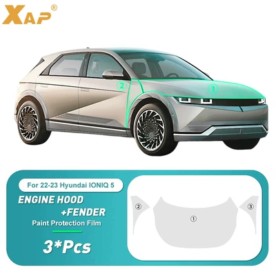 Paint Transparent Protective Film, Car paint protective film - hyundai-ioniq-5-front-bumper-film-front-fender-tpu-75mil-lubrizol-material