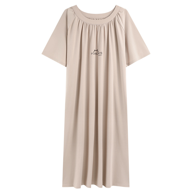 Camisón mujeres verano algodón puro 2025 nuevo estilo de manga corta pijamas delgados falda mujeres embarazadas ropa de hogar suelta de talla grande