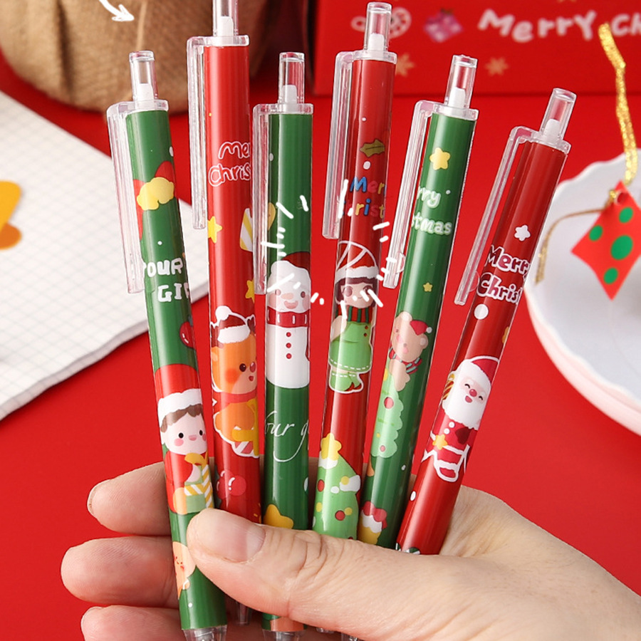Nuevo bolígrafo de pulsación de Navidad adorable bolígrafo de escritorio de estudiantes de Navidad regalos de escritorio bolígrafo de firma