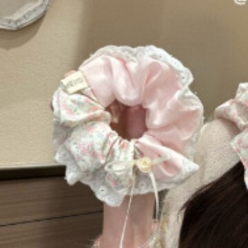 Pink Floral Scrunchie for Women 2026 New Style Hair Tie Ponytail Elastic Hair Rope Bun Hair Tie Hair Accessory