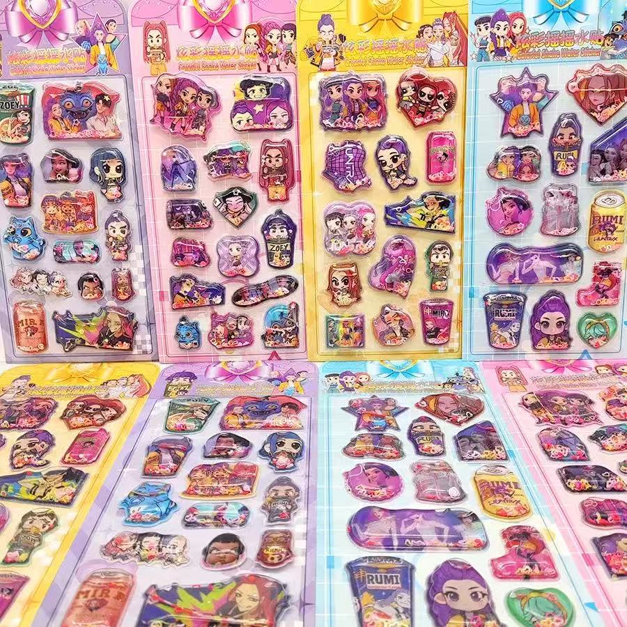 Pegatinas de mascotas lindas de Sanrio, calcomanías de agua de Kuromi de alta calidad que se sacuden y se pegan, pegatinas decorativas pequeñas con patrones para manualidades infantiles.