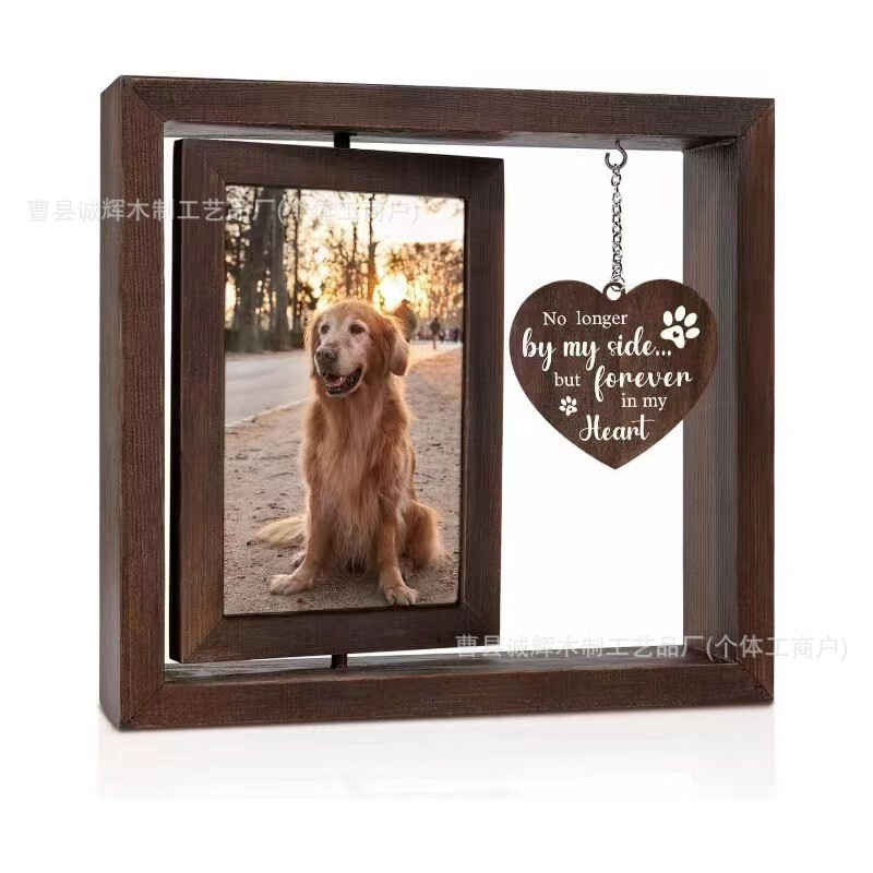 Wooden Rotating Commemorative Photo Frame Dog and Cat Pet Photo Frame Wooden Double-Sided Photo Frame Love Hanging Sign Can Be Written on the Ornaments Wooden Rotating Commemorative Photo Frame Dog and Cat Pet Photo Frame Wooden Double-Sided Photo Frame Love Hanging Sign Can Be Written on the Ornaments