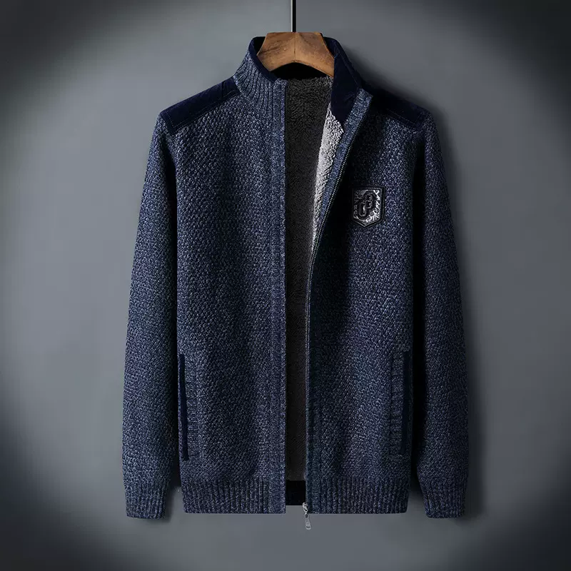 2025秋冬新款男士针织开衫舒适透气亲肤柔软不易起球时尚加绒毛衣