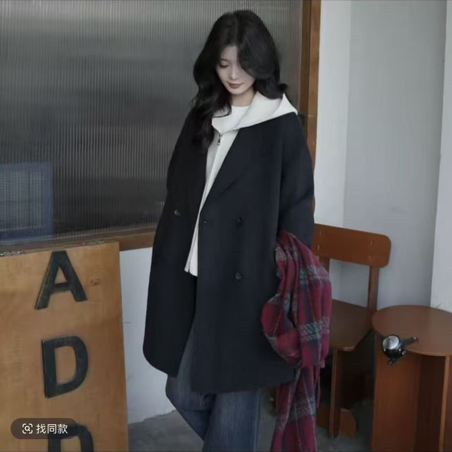 Plus Size Woolen Outwear 2025 Autumn and Winter New Slim Loose Fashion Woolen Outwear Women's Rabbit Fur Others