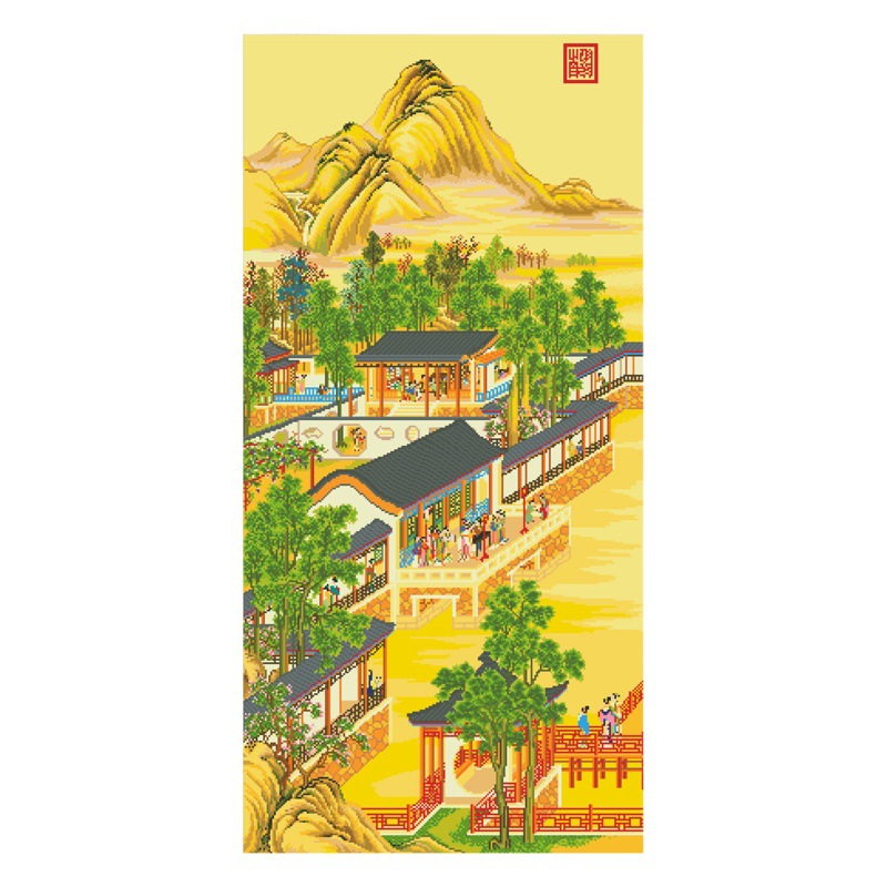 Mona Lisa Royal punto de cruz Yongzheng Diciembre-Julio Qiqiao tela seda antigua Nuevo bordado Chino image 1