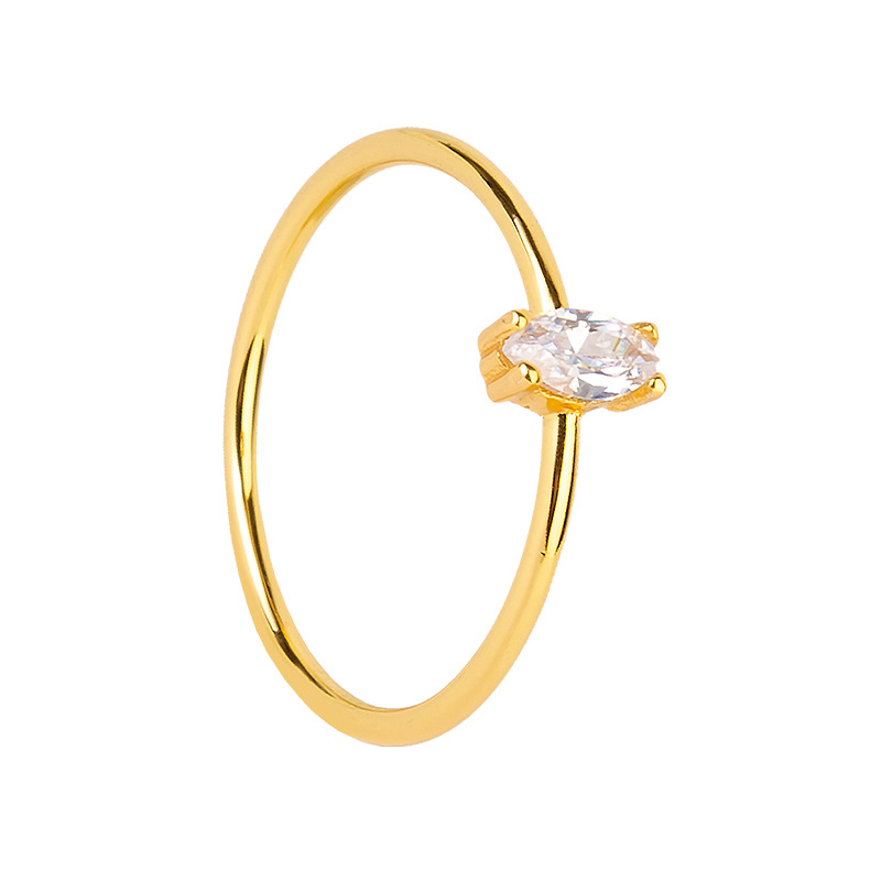 Fashion Geometric Copper Inlaid Zircon Rings