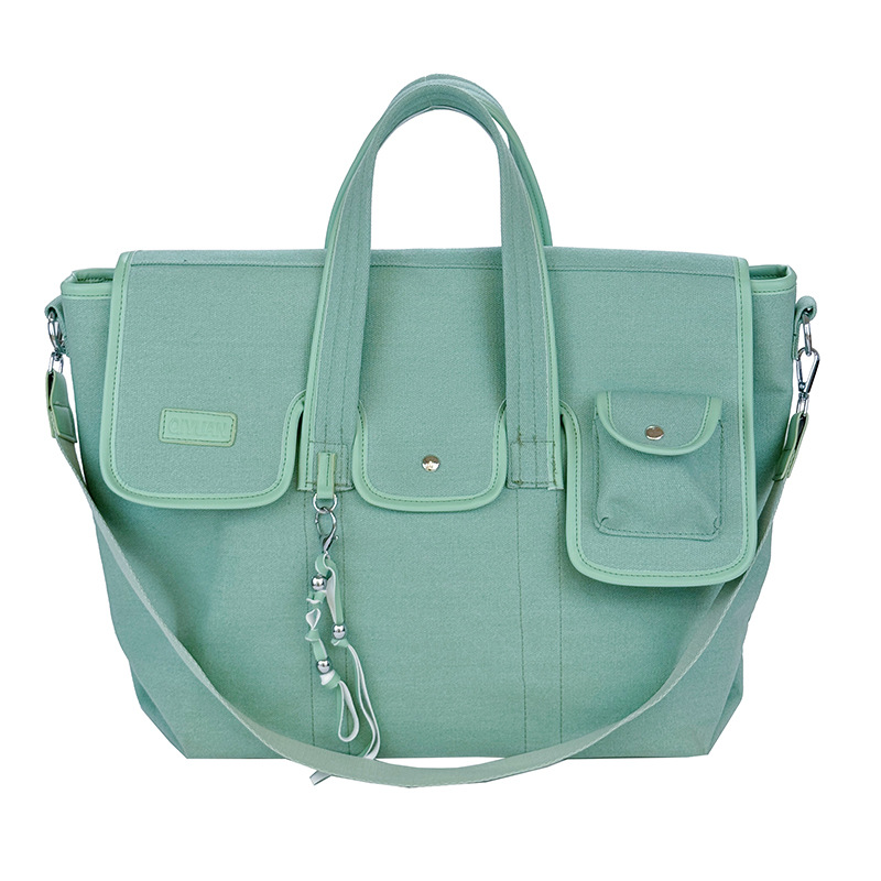 Nuevo estilo transfronterizo coreano bolsas de lona de bolsillo de nicho de estilo artístico de gran capacidad de bolsas de hombro