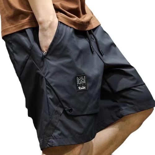 Men's Fashionable Straight Leg Medium Length Summer Thin Chiffon Shorts with 5-Finger Design