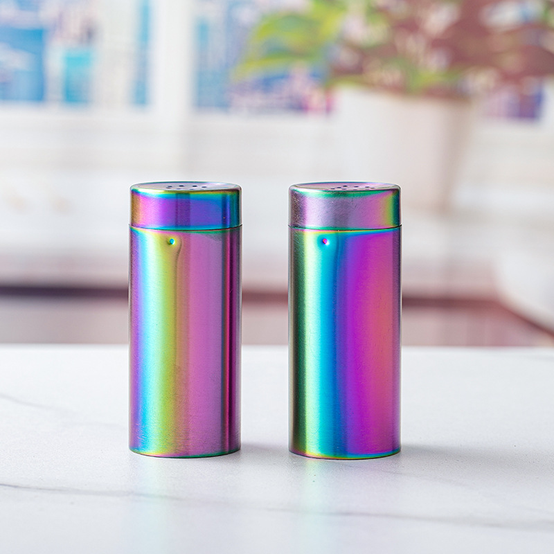 304 botella de condimento de sal de pimienta de acero inoxidable Oro (Combinación SP) frasco de condimento caja de pimienta de comida occidental botella de condimento