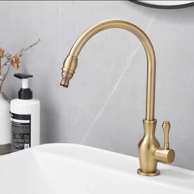 European-style retro outdoor garden garden faucet outdoor single cold quick open faucet can be connected with pipe spray gun car wash