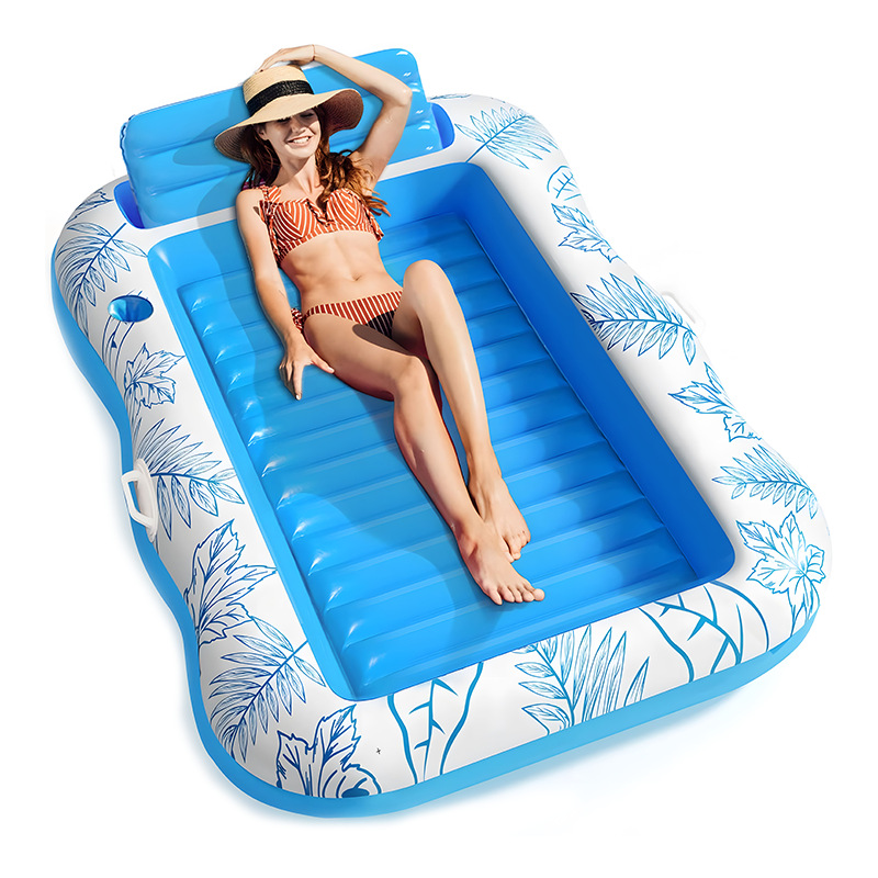 Colchoneta inflable para agua, balsa flotante creativa, anillo de natación, juguete acuático, cama de agua inflable, plegable, transfronterizo