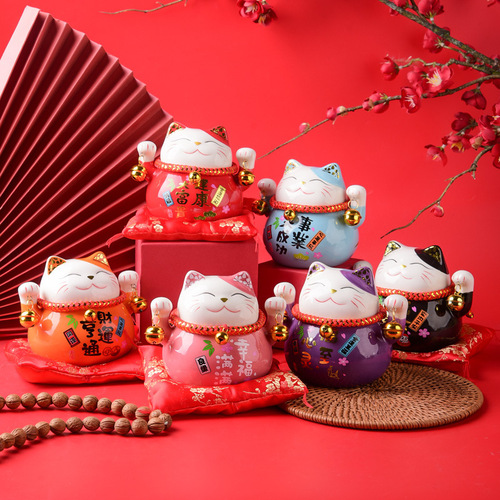 Lucky Cat Ceramic Piggy Bank Ornaments Creative Ornaments Lucky Cat Ceramic Piggy Bank Store Opening Gifts