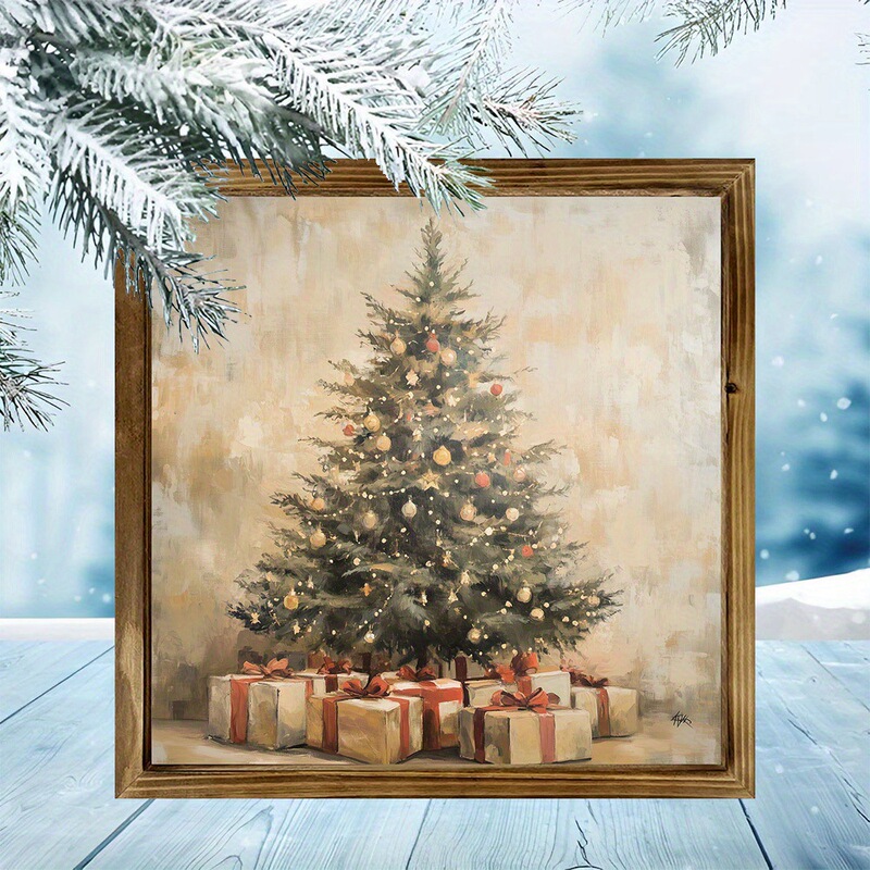 Cross-Border Christmas Gifts under the Christmas Tree Double-Layer Wooden Photo Frame Home Decoration Photo Wall Ornaments