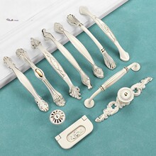 锌合金把手象牙白橱柜柜子拉手现代简约衣柜衣橱手柄抽屉欧式