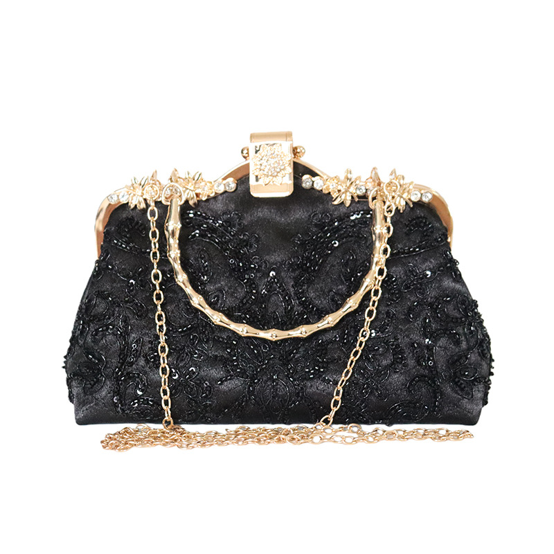 Cross-Border New Embroidery Evening Bag For Women, Beaded Evening Clutch For Qipao, Vintage Party Clutch Bag - Thumbnail 7