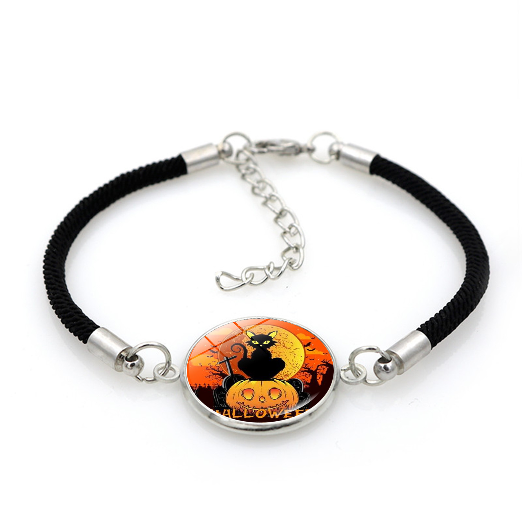 Braccialetto halloween con ciondolo zucca per feste a tema_voghion.com