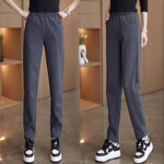 2025春秋新款高腰显瘦宽松简约百搭高腰铅笔裤通勤纯色休闲运动裤