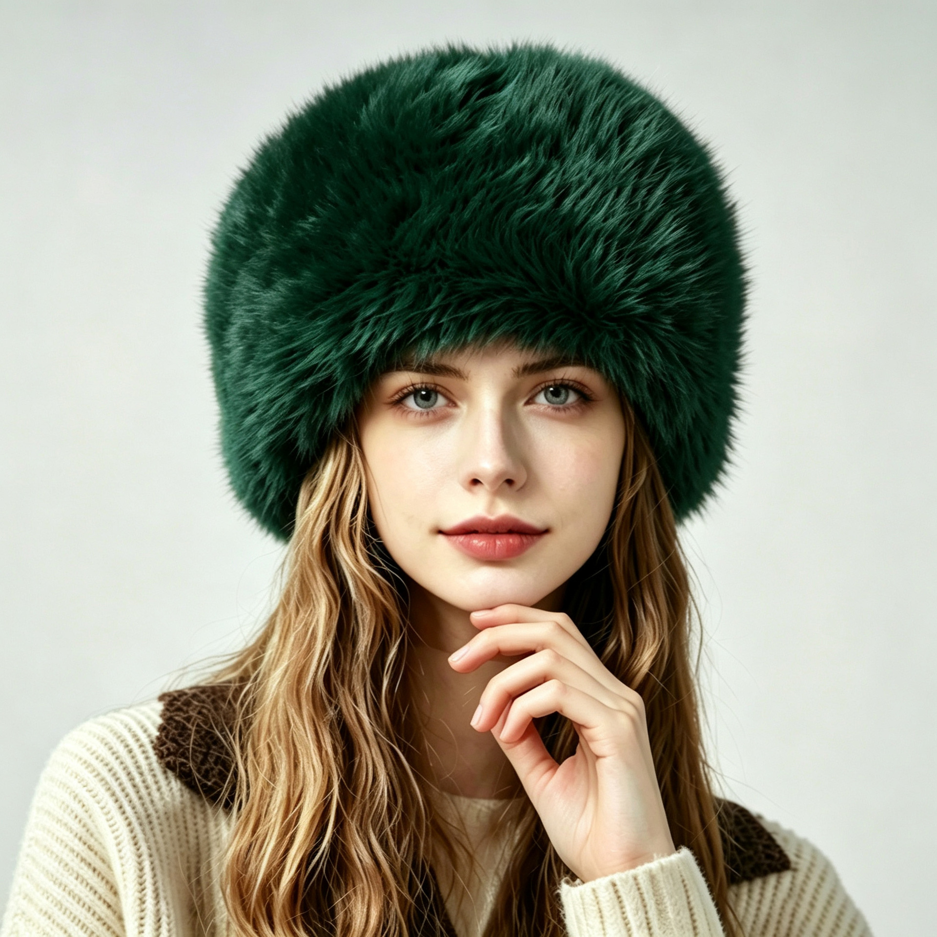 2026 new style faux fox fur dome hat