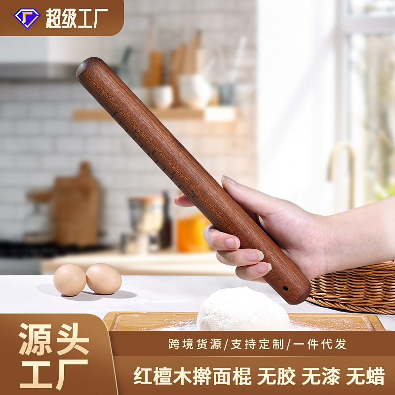 家庭用ポータブル黒檀麺棒ノンスティック赤檀大型麺棒メーカー卸売カスタマイズ可能なロゴ|undefined