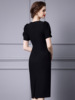 Drawn pleated waist cinched beaded buttocks skirt summer