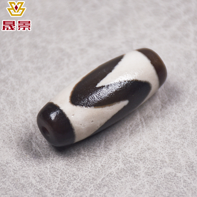 咖色包浆风化九眼三眼镶蚀工艺西藏天然玛瑙天珠項鍊工厂批发定制|undefined