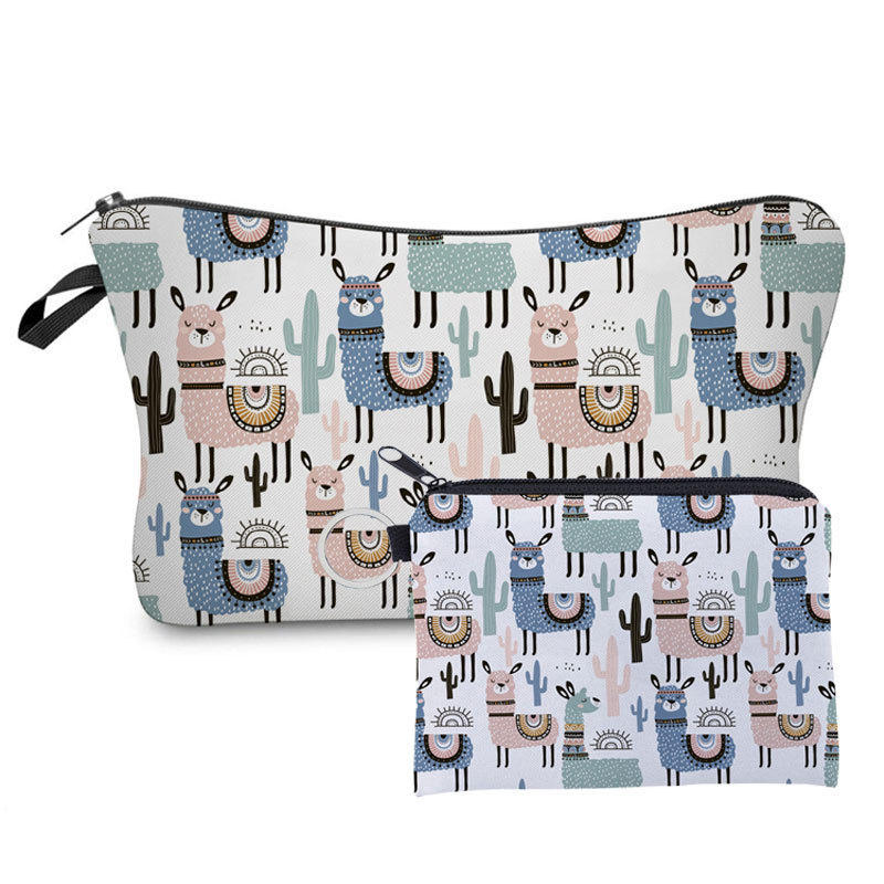 Femmes Petit Toutes Les Saisons Polyester Animal Fleur Mignon Carré Fermeture Éclair Trousse De Maquillage display picture 1