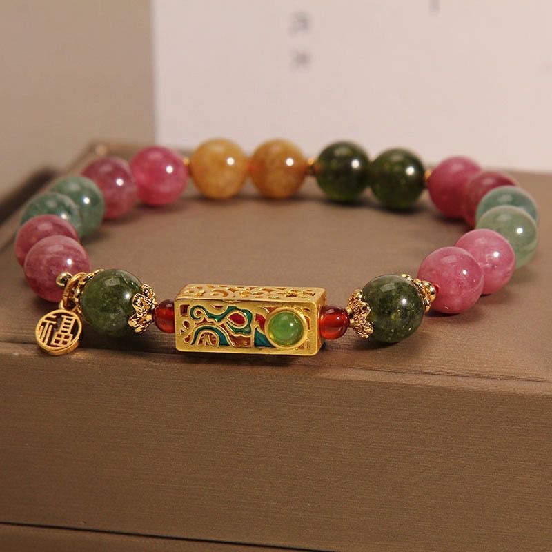 Nueva pulsera de color chino, lujo ligero y alto nivel, brazalete de tarima auspiciosa, regalo para amigos.
