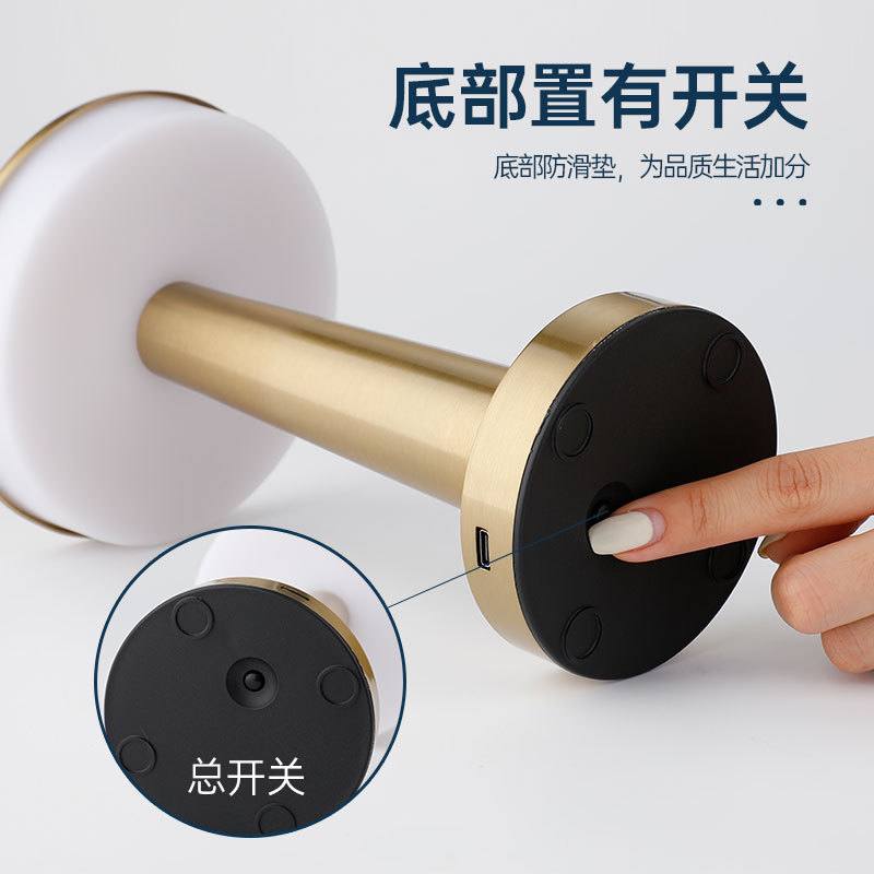 Rechargeable touch dimmable retro metal night light bar restaurant ambiance decorative table lamp