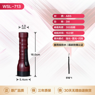 Huasheng Panthers 713 quality goods explosion-proof charge waterproof Explosion-proof flashlight Refuel Stations Chemical