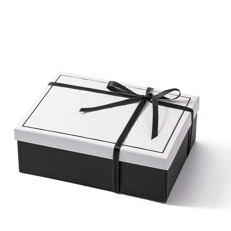 Caja plegable a cuadros con lazo, caja de regalo de una pieza, caja de regalo 520 para fiesta de cumpleaños.