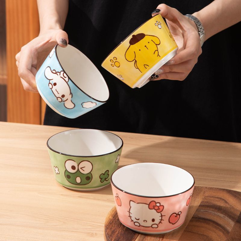 卡通可爱陶瓷饭碗早餐碗日式家用网红餐具单个吃饭用好看的米饭碗|undefined