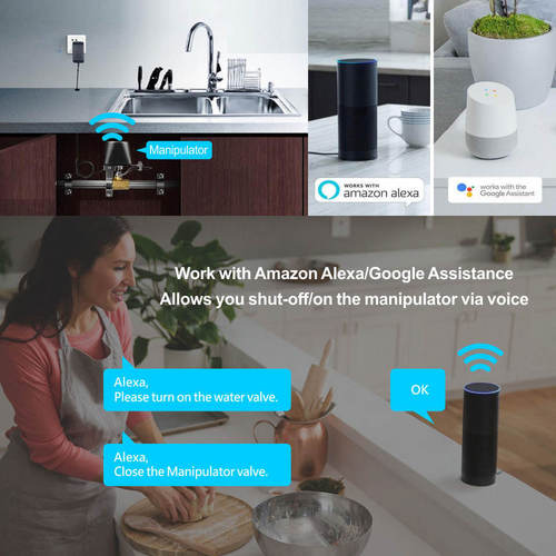 Tuya Smart Home WiFi Electric Valve Controller, Paintable Zigbee Water Balloon Valve, Mechanical Hand Switch