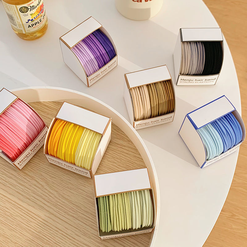Banda de pelo lazo de pelo cuerda al por mayor nuevo estilo coreano cuerda de pelo banda de goma de color caramelo alta cuerda de Pelo elástico al por mayor banda de pelo lindo