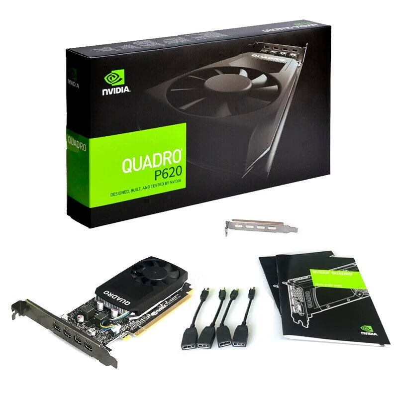 Видеокарта Nvidia Quadro P620 для моделирования, рендеринга и черчения, профессиональная, P620 2 ГБ