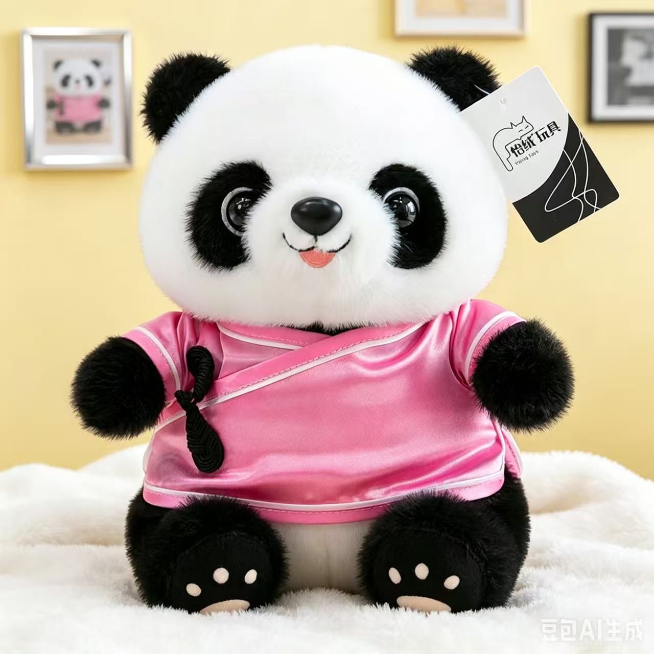 Cute panda muñeca peluche Sichuan panda gigante muñeca colgante creativo regalo hecho a mano logotipo al por mayor