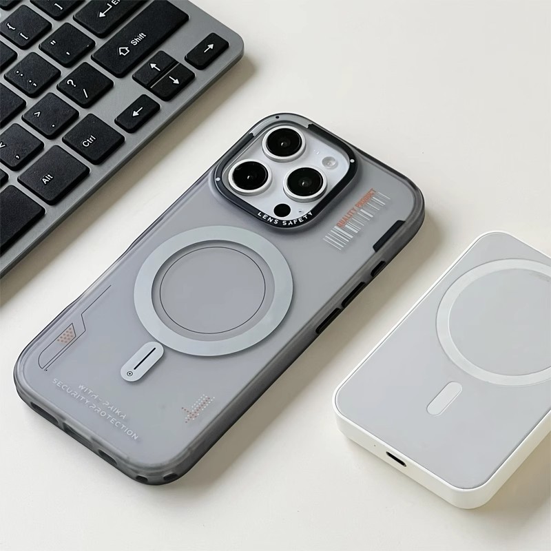 トレンドブランド ジンシャ Apple 17 Pro Max対応 マット磁気吸着スマホケース iPhone 16 クリエイティブな肌触り保護カバー|undefined